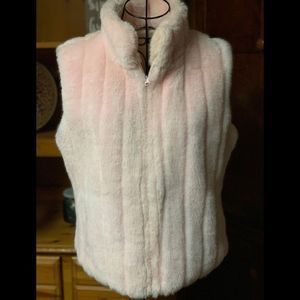 Nice Pink Fuda Reversible Faux Fur Vest